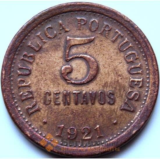 Португалия 5 сентаво 1921 КМ569 VF арт. 8713