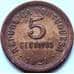 Монета Португалия 5 сентаво 1921 КМ569 VF арт. 8713