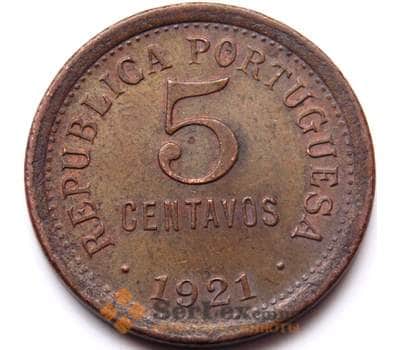 Монета Португалия 5 сентаво 1921 КМ569 XF арт. 8716