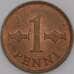 Финляндия монета 1 пенни 1963 КМ44 aUNC арт. 43965