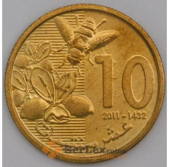 Марокко монета 10 сантимов 2011 Y136 aUNC арт. 44877