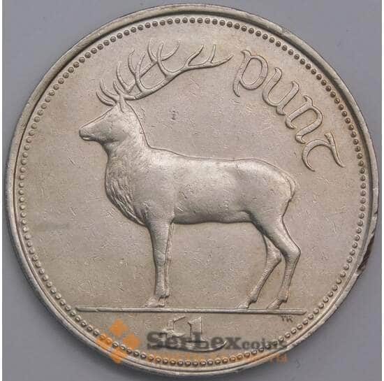 Ирландия монета 1 фунт 1990 КМ27 XF арт. 40518