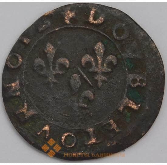Франция Шато-Рено монета 2 денье ND (1603-1605) VG  арт. 43329