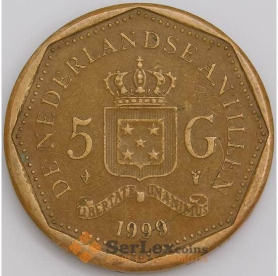Нидерландские Антиллы монета 5 гульденов 1999 КМ243 XF арт. 47672