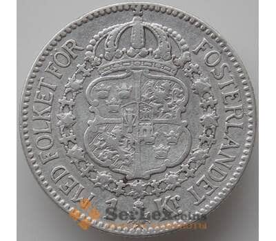 Монета Швеция 1 крона 1916 КМ786 VF- арт. 11371