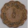 Кипр монета 1/2 пиастра 1943 КМ22а VF арт. 42207