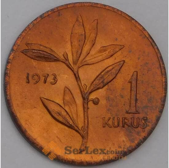 Турция 1 куруш 1973 аUNC  арт. 39245