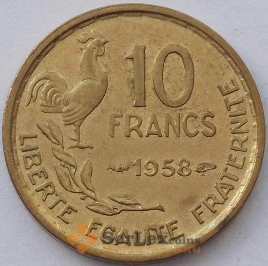 Франция 10 франков 1958 КМ915 UNC (J05.19) арт. 15618