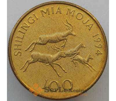 Монета Танзания 100 шиллингов 1994 КМ32 aUNC Антилопа (J05.19) арт. 16965