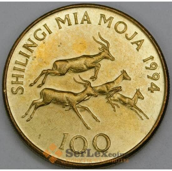 Танзания 100 шиллингов 1994 КМ32 aUNC Антилопа арт. 16965 Танзания 100 шиллингов 1994 КМ32 aUNC Антилопа арт. 16965
