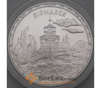 Монета Соломоновы острова 25 долларов 2005 Proof корабль Бисмарк арт. 28617