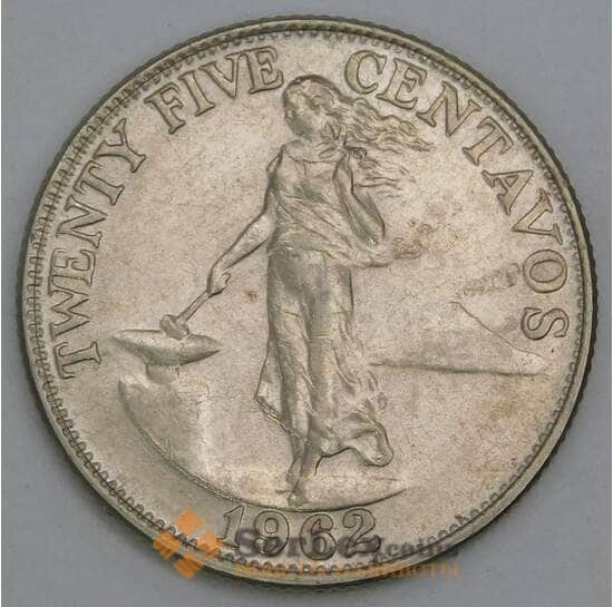 Филиппины 25 сентаво 1962 КМ189 XF арт. 56204
