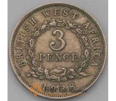 Монета Британская Западная Африка 3 пенса 1938 КМ21 VF арт. 7288