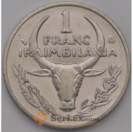 Мадагаскар 1 франк 2002 КМ8 UNC арт. 31253