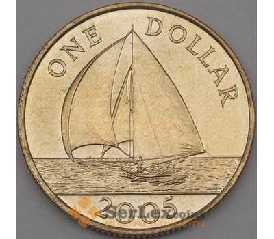 Монета Бермуды 1 доллар 2005 КМ111 UNC Корабль арт. 18805