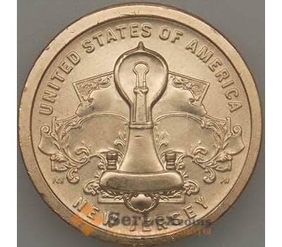 Монета США 1 доллар 2019 UNC Р Инновации №4 Нью-Джерси - Лампочка Эдисона  арт. 18941