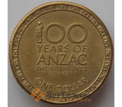 Монета Австралия 1 доллар 2014 UC100 XF 100 лет АНЗАК (J05.19) арт. 17130