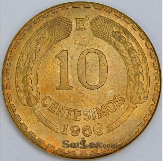 Чили 10 сентесимо 1966 КМ191 UNC арт. 57629