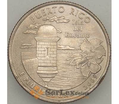 Монета США 25 центов 2009 P КМ446 AU Пуэрто-Рико арт. 18900