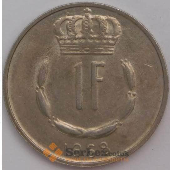 Люксембург 1 франк 1968 КМ55 UNC арт. 39381