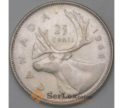 Монета Канада 25 центов 1966 КМ62 XF арт. 30718