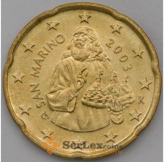 Сан-Марино 20 евроцентов 2003 UNC арт. 28513