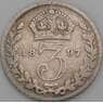 Великобритания 3 пенса 1897 КМ777 F арт. 50956