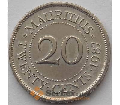 Монета Маврикий 20 центов 1987 КМ53 aUNC (J05.19) арт. 17610