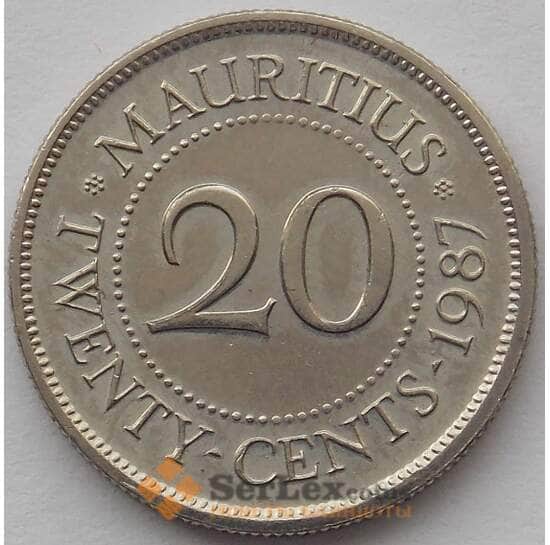 Маврикий 20 центов 1987 КМ53 aUNC (J05.19) арт. 17610