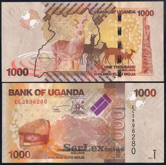 Уганда 1000 шиллингов 2017 Р49 UNC арт. 37082