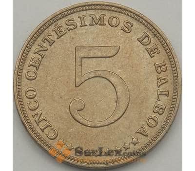 Монета Панама 5 сентесимо 1962 КМ23.2 AU (J05.19) арт. 18694