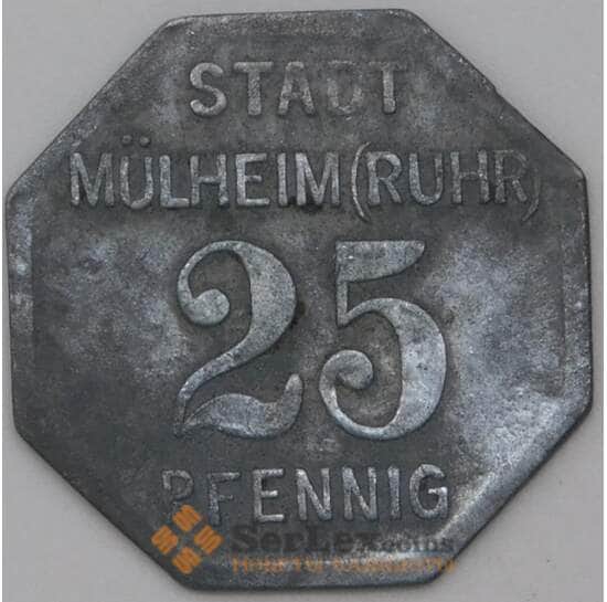 Германия Нотгельд 25 пфеннигов 1917 MULHEIM (RUHR) арт. 23253