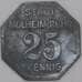 Германия Нотгельд 25 пфеннигов 1917 MULHEIM (RUHR) арт. 23253