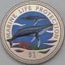 Намибия 1 доллар 1998 Prooflike эмаль Киты арт. 28966
