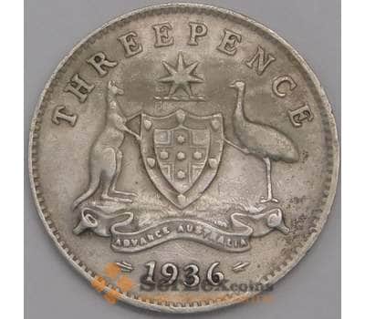 Монета Австралия 3 пенса 1936 КМ24 VF арт. 40446
