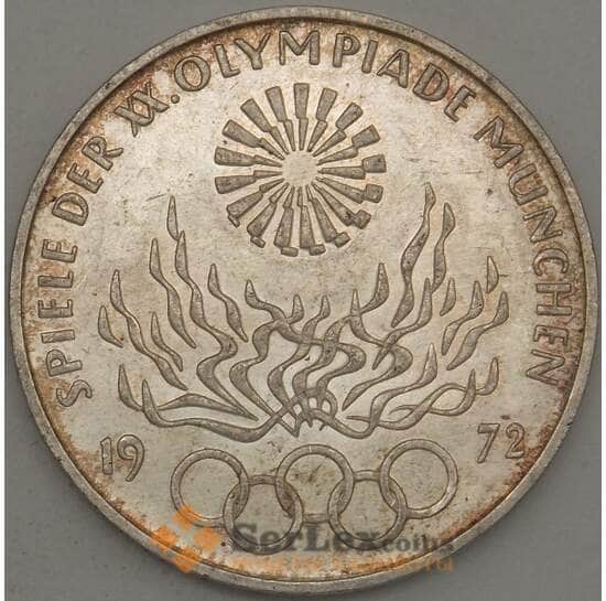 Германия 10 марок 1972 КМ135 Серебро Олимпиада Мюнхен'72 - Факел арт. 21201