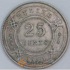 Белиз 25 центов 1901 КМ36 VF арт. 57173