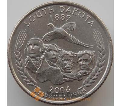 Монета США 25 центов 2006 D XF+ Южная Дакота арт. 11558