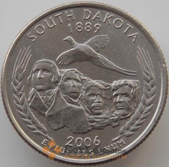 США 25 центов 2006 D XF+ Южная Дакота арт. 11558