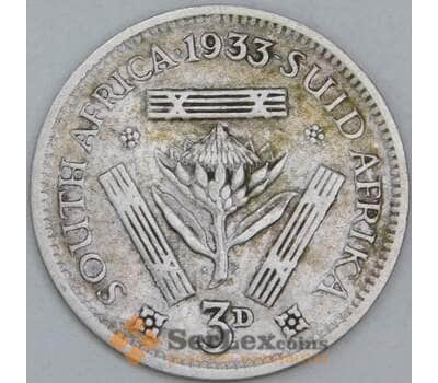 Южная Африка ЮАР монета 3 пенса 1933 КМ15.2 F арт. 45732
