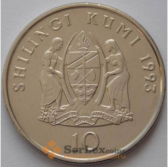 Танзания 10 шиллингов 1993 КМ20a UNC (J05.19) арт. 16675
