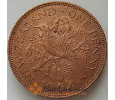 Монета Новая Зеландия 1 пенни 1964 КМ24.2 AU (J05.19) арт. 17255