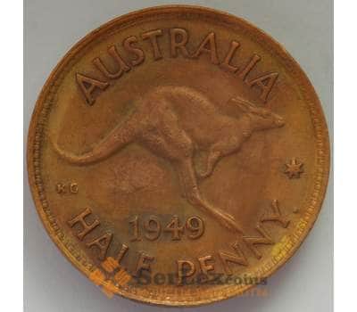 Монета Австралия 1/2 пенни 1949 КМ42 XF Кенгуру (J05.19) арт. 17154