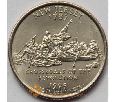 Монета США 25 центов 1999 P КМ295 UNC Нью-Джерси (J05.19) арт. 16724