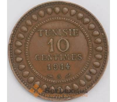 Тунис монета 10 сантимов 1914 КМ236 XF арт. 41960