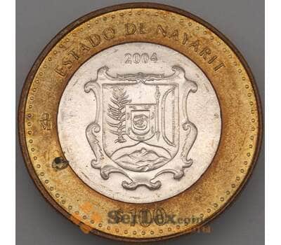 Монета Мексика 100 песо 2004 КМ744 aUNC Серебро Наярит (n17.19) арт. 19045