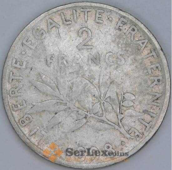 Франция 2 франка 1898 КМ845 VG арт. 56991