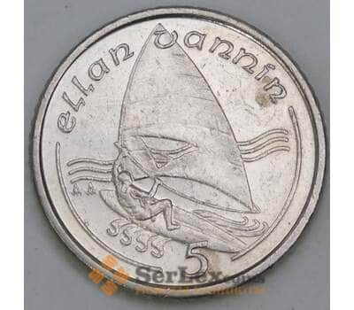 Монета Мэн остров 5 пенсов 1990 КМ209.2 XF Виндсерфинг арт. 21299