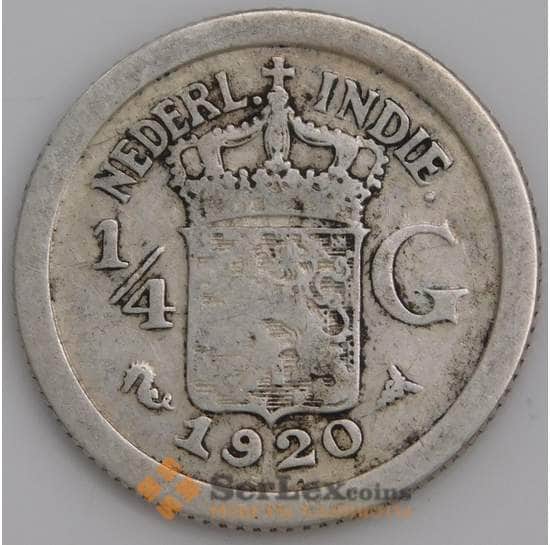 Нидерландская Восточная Индия 1/4 гульдена 1920 КМ312 F арт. 46237