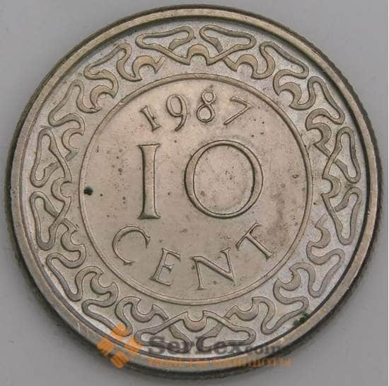 Суринам монета 10 центов 1987 КМ13 XF арт. 46313